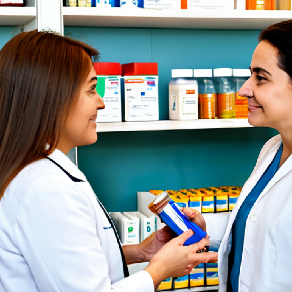 약사 자격증으로 진출할 수 있는 분야 - Community Pharmacist**
"A friendly female pharmacist in a clean, modern 'farmacia' in Madrid. She i...
