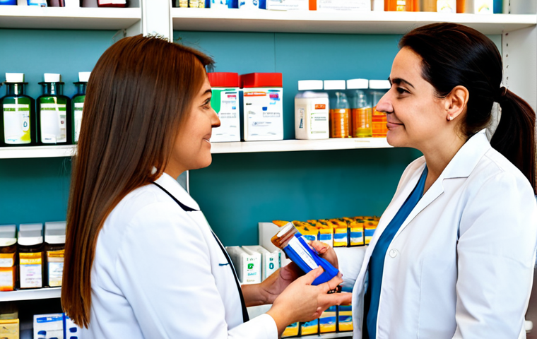 약사 자격증으로 진출할 수 있는 분야 - Community Pharmacist**
"A friendly female pharmacist in a clean, modern 'farmacia' in Madrid. She i...