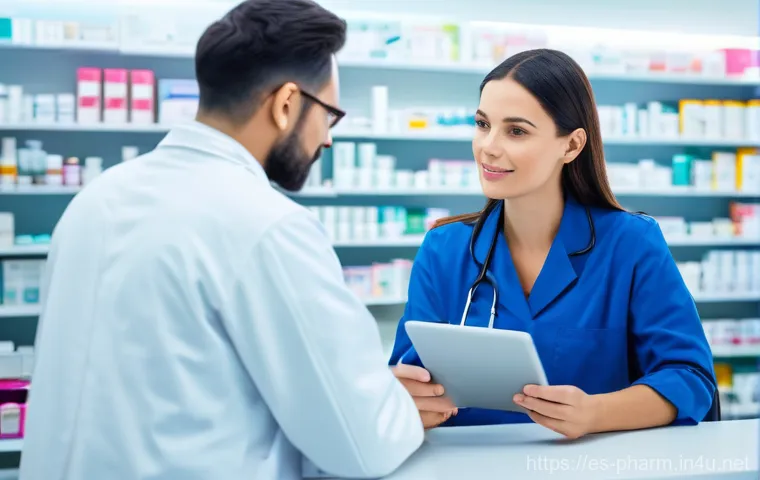 약사 약물 데이터 트렌드 분석 - **Prompt:** A warm and inviting scene inside a modern pharmacy in a Spanish-speaking country. A prof...