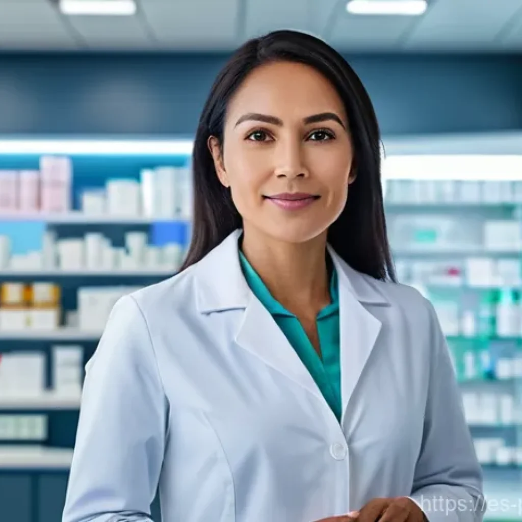 약사 자격증 추가 취득의 장점 - **Prompt:** A modern, clean pharmacy interior with sleek, minimalist design. A pharmacist, a woman o...