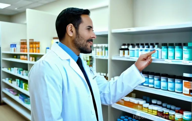 약사 자격증 추가 취득의 장점 - **Prompt:** A modern, clean pharmacy interior with sleek, minimalist design. A pharmacist, a woman o...
